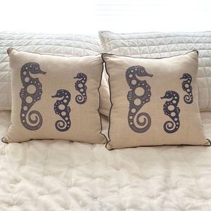 16"x16" decorative cushions with seahorses